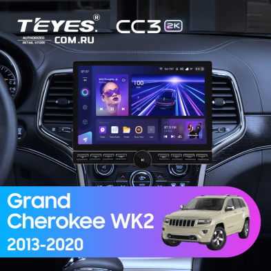 Штатная магнитола Teyes CC3 2K 6/128 Jeep Grand Cherokee WK2 (2013-2020) F3 (13&quot; с кнопками)