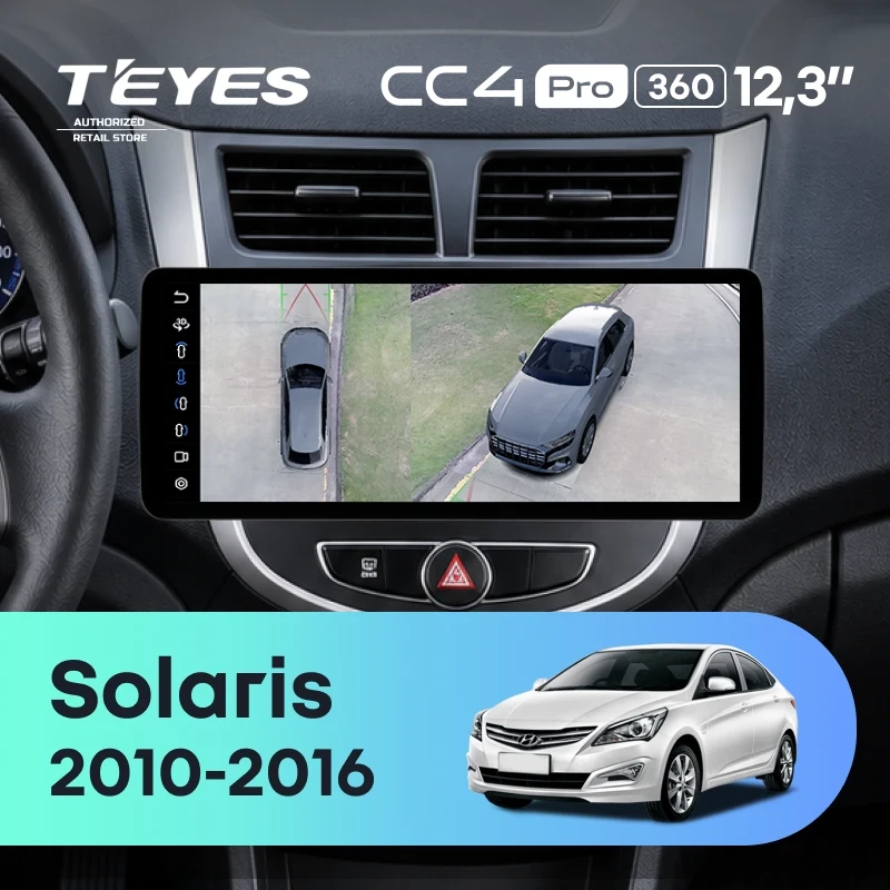 Штатная магнитола Teyes CC4 Pro 12.3" 360 12/256 Hyundai Solaris 1 (2010-2016) F1