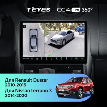 Штатная магнитола Teyes CC4 Pro 360 8/128 Renault Duster 1 (2010-2015) (11")