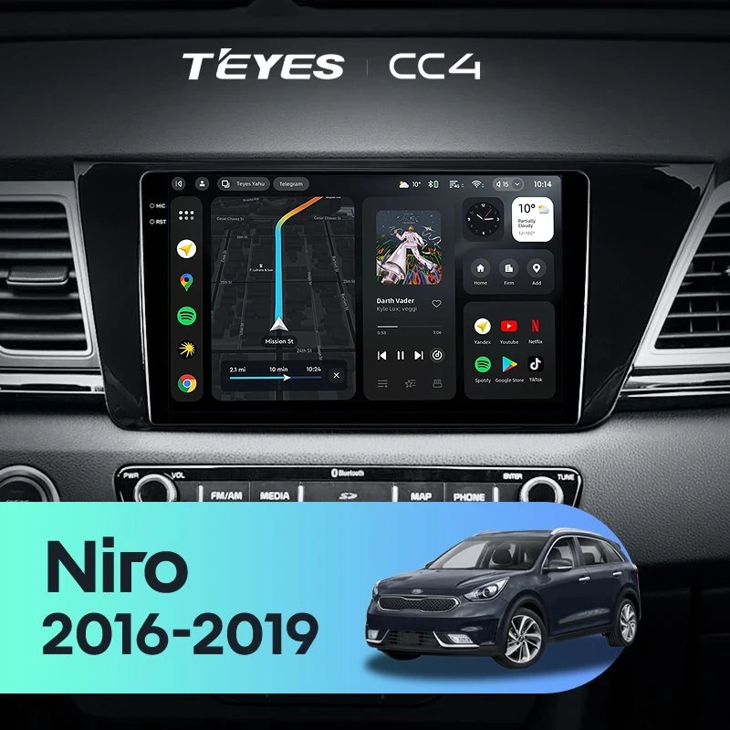 Штатная магнитола Teyes CC4 6/64 Kia Niro DE (2016-2019)