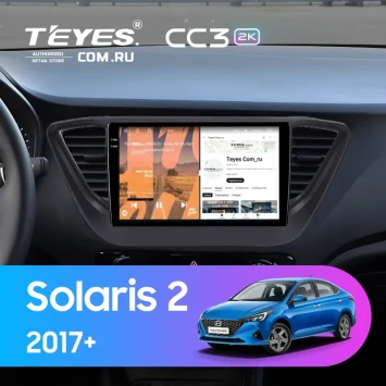 Штатная магнитола Teyes CC3 2K 6/128 Hyundai Solaris 2 (2017-2020) F2 (черный матовый) Тип-A