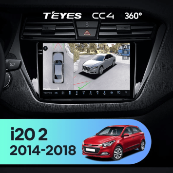 Штатная магнитола Teyes CC4 360 8/128 Hyundai i20 2 GB (2014-2018) Правый руль