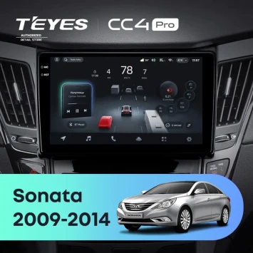 Штатная магнитола Teyes CC4 Pro 8/128 Hyundai Sonata 6 YF (2009-2014) Тип-A