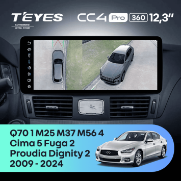 Штатная магнитола Teyes CC4 Pro 12.3" 360 8/128 Nissan Fuga 2 (2009-2024) Тип-B