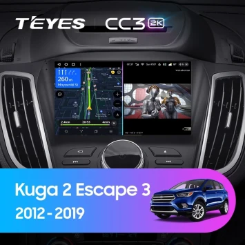 Штатная магнитола Teyes CC3 2K 360 6/128 Ford Escape 3 (2012-2019) Тип-B