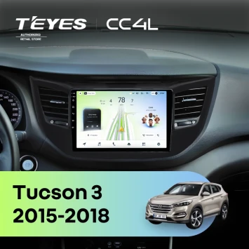 Штатная магнитола Teyes CC4L 6/64 с DTS Hyundai Tucson 3 (2015-2018) Тип-B (черная)