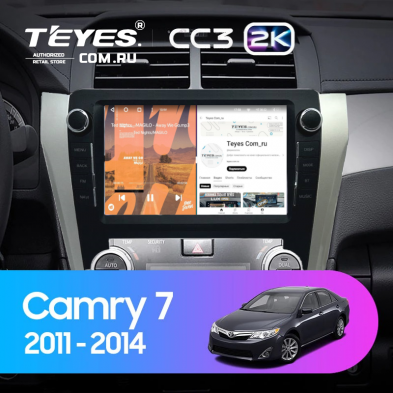 Штатная магнитола Teyes CC3 2K 4/32 Toyota Camry 7 XV 50 55 (2011-2014) F2 с кнопками
