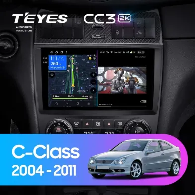 Штатная магнитола Teyes CC3 2K 6/128 Mercedes-Benz C-Class W203 CL203 C209 A209 (2004-2011)