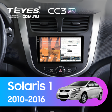Штатная магнитола Teyes CC3 2K 4/64 Hyundai Solaris 1 (2010-2016) F4 (черно-серый)
