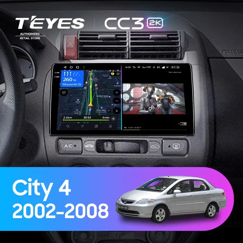 Штатная магнитола Teyes CC3 2K 4/64 Honda City 4 (2002-2008)