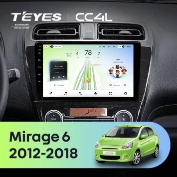Штатная магнитола Teyes CC4L 6/64 с DTS Mitsubishi Mirage 6 (2012-2018)