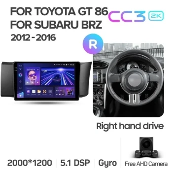 Штатная магнитола Teyes CC3 2K 4/64 Toyota GT 86 (2012-2016) Правый руль