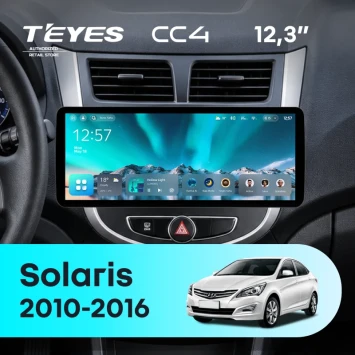 Штатная магнитола Teyes CC4 12.3" 6/64 Hyundai Solaris 1 (2010-2016) F1