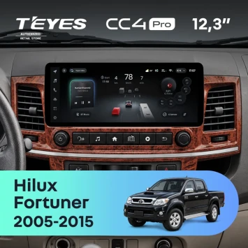 Штатная магнитола Teyes CC4 Pro 12.3" 12/256 Toyota Hilux (2008-2015) (с конд., без кнопок на руле)