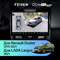 Штатная магнитола Teyes CC4 Pro 360 8/128 Renault Duster (2015-2021) F1 (11")