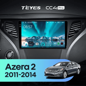 Штатная магнитола Teyes CC4 Pro 12/256 Hyundai Azera 2 (2011-2014) F2