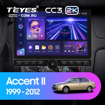 Штатная магнитола Teyes CC3 2K 6/128 Hyundai Accent II LC2 (1999-2012) F1 (13&quot; с кнопками)
