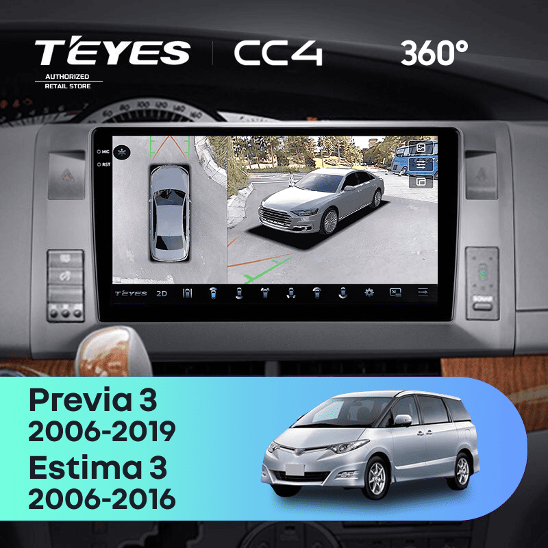 Штатная магнитола Teyes CC4 360 6/64 Toyota Previa, Estima AHR20 XR50 (2006-2019)