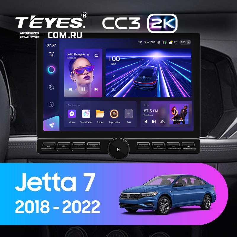Штатная магнитола Teyes CC3 2K 6/128 Volkswagen Jetta 7 (2018-2022) (13&quot; с кнопками)