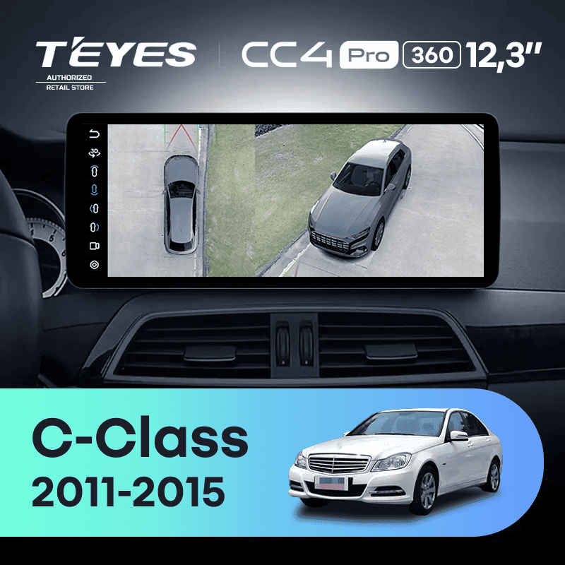 Штатная магнитола Teyes CC4 Pro 12.3" 360 8/128 Mercedes-Benz C-Class W204 C204 S204 (NTG 4.0) (2011-2015) Universal