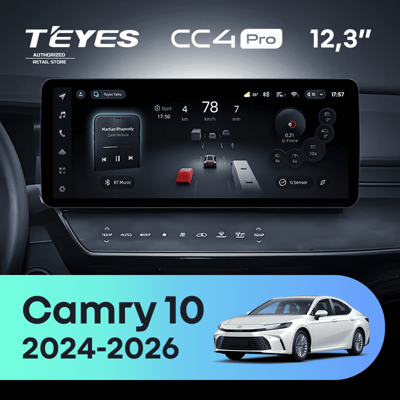 Штатная магнитола Teyes CC4 Pro 12.3" 12/256 Toyota Camry 10 XV80 (2024-2026)