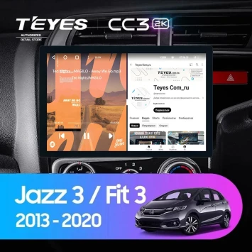 Штатная магнитола Teyes CC3 2K 6/128 Honda Jazz 3 (2015-2020) Тип-A Правый руль (13")