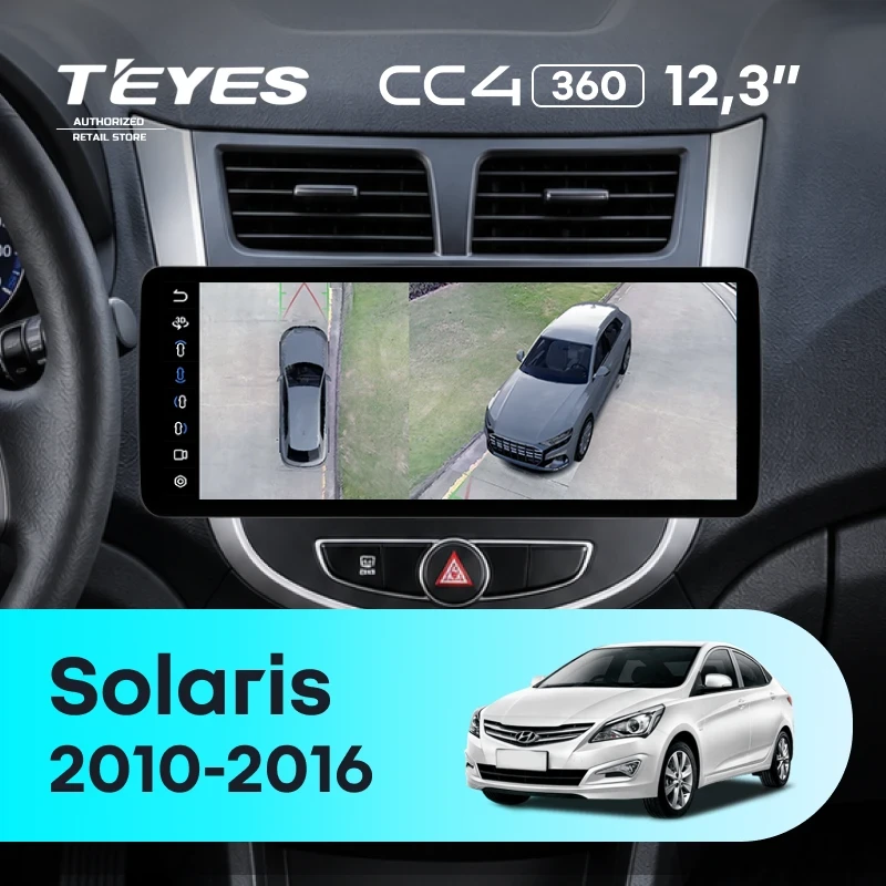 Штатная магнитола Teyes CC4 12.3" 360 6/64 Hyundai Solaris 1 (2010-2016) F1