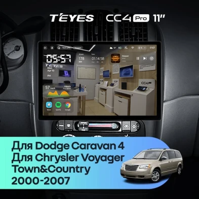 Штатная магнитола Teyes CC4 Pro 8/128 Chrysler Voyager (2000-2007) Тип-A (11")