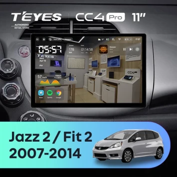 Штатная магнитола Teyes CC4 Pro 8/128 Honda Fit 2 GE (2007-2014) (11")