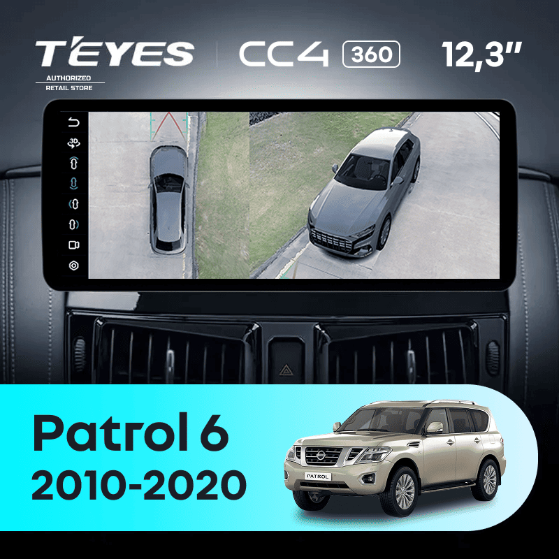 Штатная магнитола Teyes CC4 12.3" 360 8/128 Nissan Patrol 6 Y62 (2010-2020)