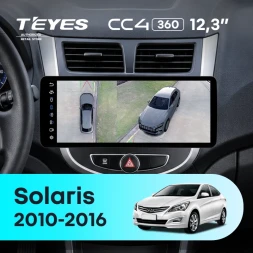 Штатная магнитола Teyes CC4 12.3" 360 8/128 Hyundai Solaris 1 (2010-2016) F1