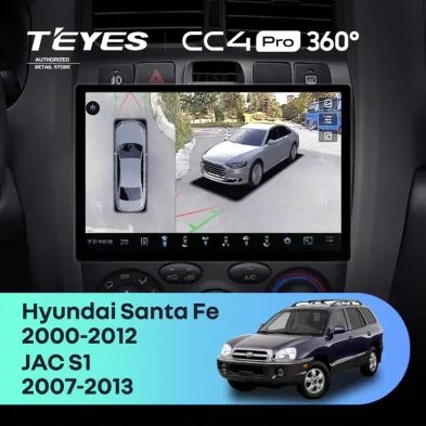 Штатная магнитола Teyes CC4 Pro 360 12/256 Hyundai Santa Fe SM (2000-2012) (11")