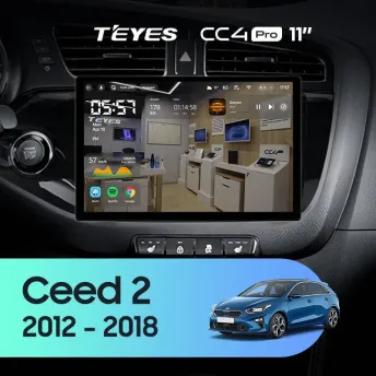 Штатная магнитола Teyes CC4 Pro 8/128 Kia Ceed 2 JD (2012-2018) (11")
