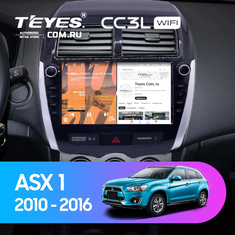 Штатная магнитола Teyes CC3L WiFi 2/32 Mitsubishi ASX 1 (2010-2016) Тип-B (9&quot;)
