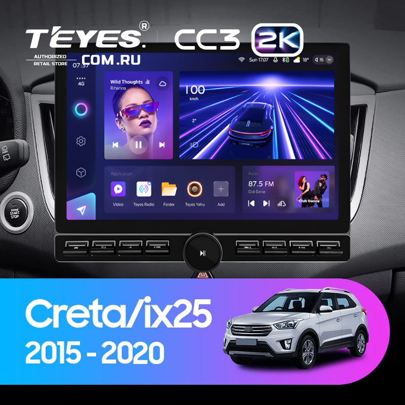 Штатная магнитола Teyes CC3 2K 6/128 Hyundai Creta (2015-2020) (13&quot; с кнопками)