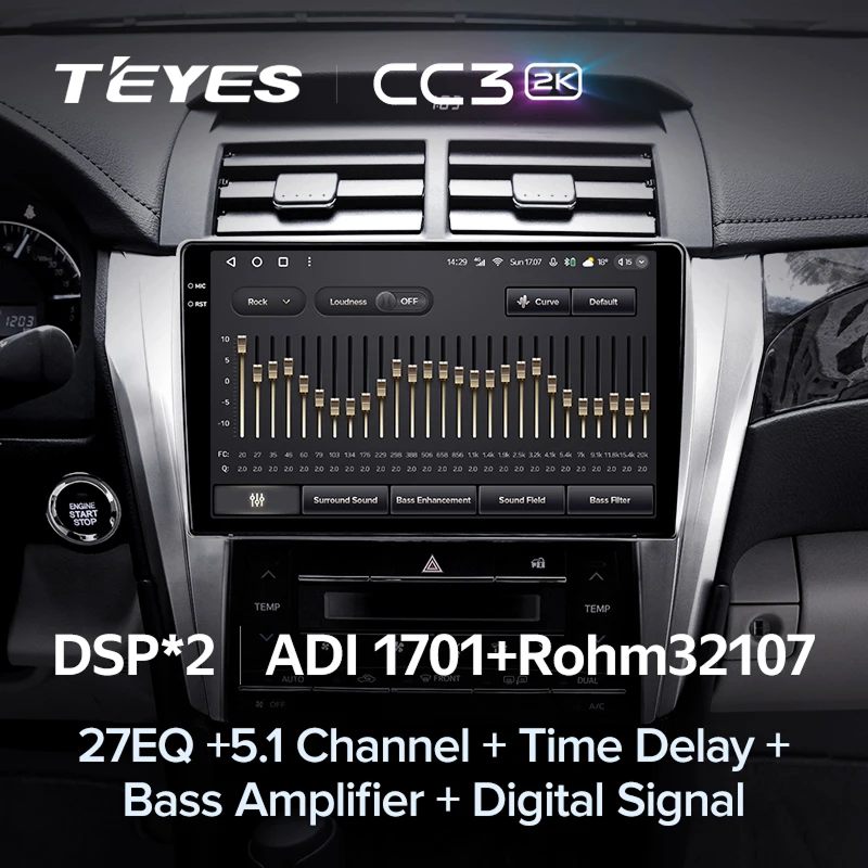 Штатная магнитола Teyes CC3 2K 4/32 Toyota Camry 7 XV 50 55 (2014-2017) Тип-B