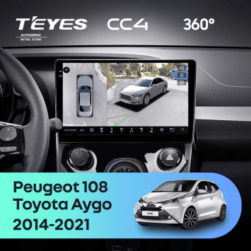 Штатная магнитола Teyes CC4 360 8/128 Peugeot 108 (2014-2021) F1