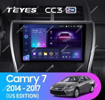 Штатная магнитола Teyes CC3 2K 4/32 Toyota Camry 7 XV 50 55 (2014-2017) (North America) F5