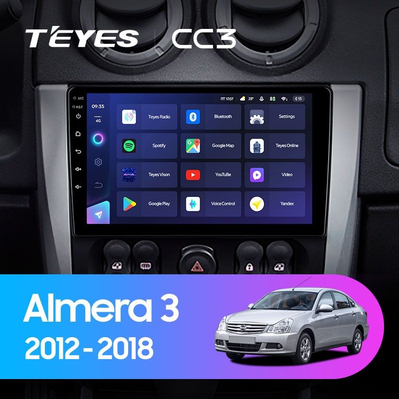Штатная магнитола Teyes CC3 4/32 Nissan Almera 3 G15 (2012-2018) F1