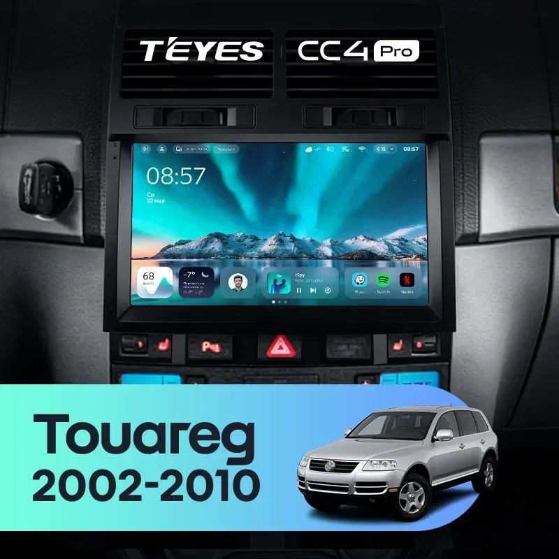 Штатная магнитола Teyes CC4 Pro 8/128 Volkswagen Touareg GP (2002-2010) F1