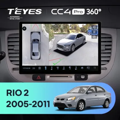 Штатная магнитола Teyes CC4 Pro 360 8/128 Kia Rio 2 (2005-2011) F1 (13")