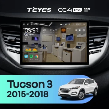Штатная магнитола Teyes CC4 Pro 12/256 Hyundai Tucson 3 (2015-2018) Тип-A (11")