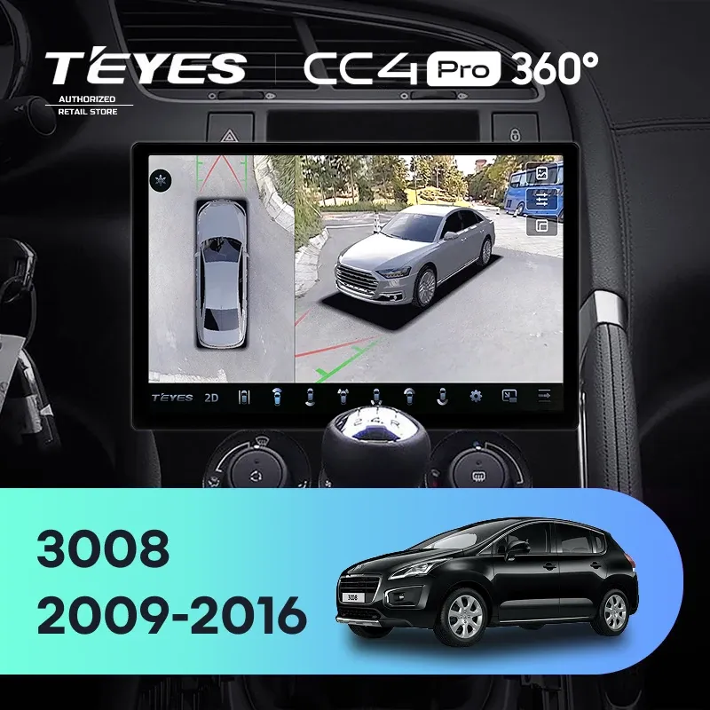 Штатная магнитола Teyes CC4 Pro 360 12/256 Peugeot 3008 1 (2009-2016) F2 (11")