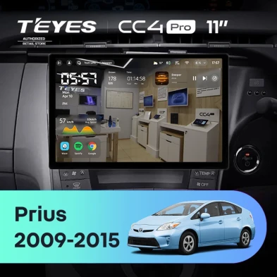 Штатная магнитола Teyes CC4 Pro 12/256 Toyota Prius 3 XW30 (2009-2015) F2 Правый руль (11")