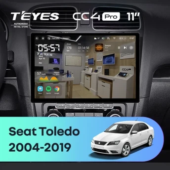 Штатная магнитола Teyes CC4 Pro 8/128 Seat Toledo (2004-2019) (11")