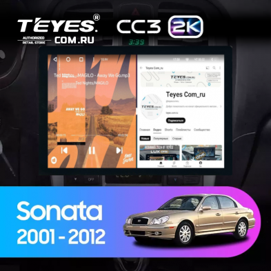 Штатная магнитола Teyes CC3 2K 4/64 Hyundai Sonata EF рестайлинг (2001-2012) (13&quot;)