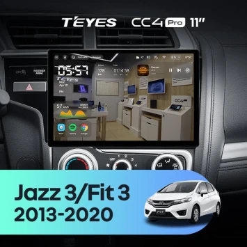 Штатная магнитола Teyes CC4 Pro 8/128 Honda Fit 3 GP GK (2013-2020) Тип-A (11")