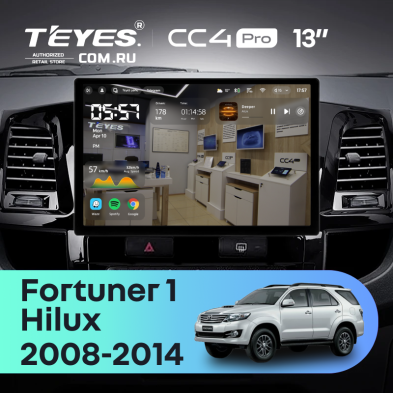 Штатная магнитола Teyes CC4 Pro 8/128 Toyota Fortuner (2008-2014) F1 (13&quot;)
