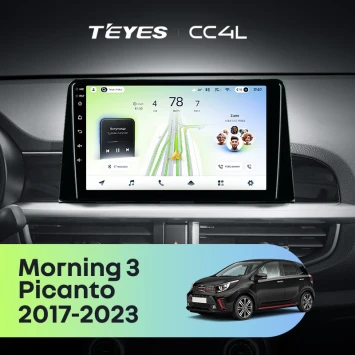 Штатная магнитола Teyes CC4L 6/64 с DTS Kia Morning 3 (2017-2023) Тип-B
