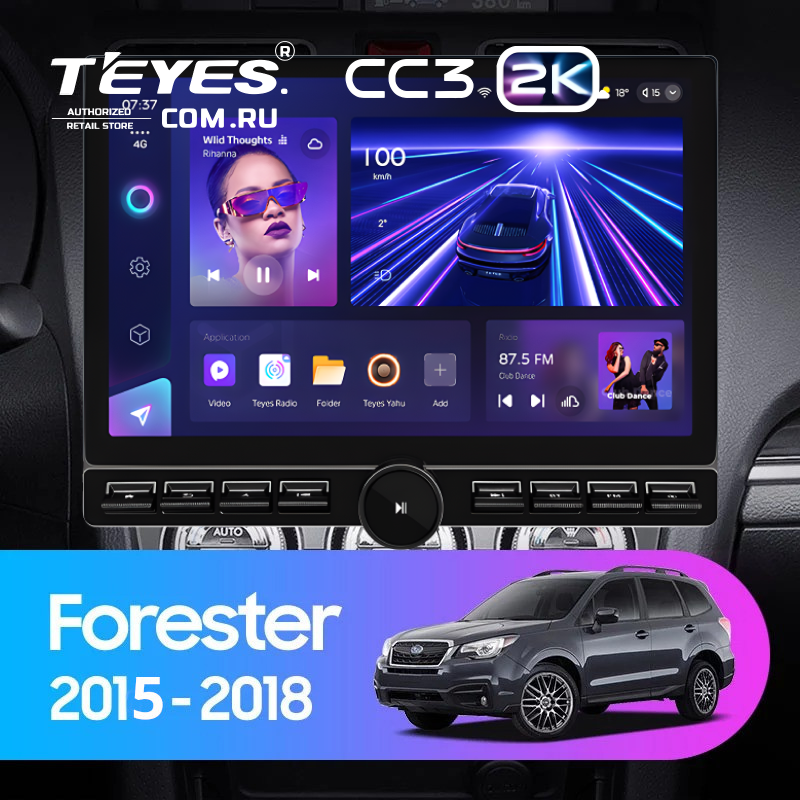 Штатная магнитола Teyes CC3 2K 6/128 Subaru Forester SJ (2015-2018) (13&quot; с кнопками)
